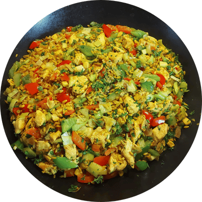 Kleurig Rijstpannetje met Kip, een recept van Bewuster en Gezonder uit Kesteren. 