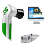 Met een mobiele spleetlamp maak ik een foto van je ogen voor een magnesiummeting. Bewuster en Gezonder in Kesteren.