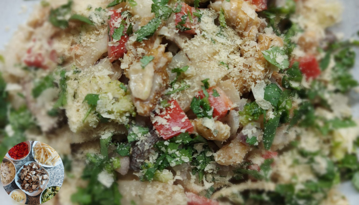 Tagliatelle van knolselderij met romige groenten