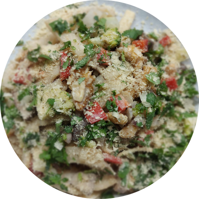 Tagliatelle van knolselderij met romige groenten is een overheerlijk vegetarisch gerecht van Bewuster en Gezonder in Kesteren.